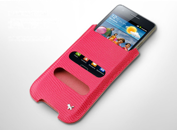 Кожаный чехол-футляр Zenus Lizard Functional Pouch (розовый) для Samsung i9100 Galaxy S 2 (Розовый)