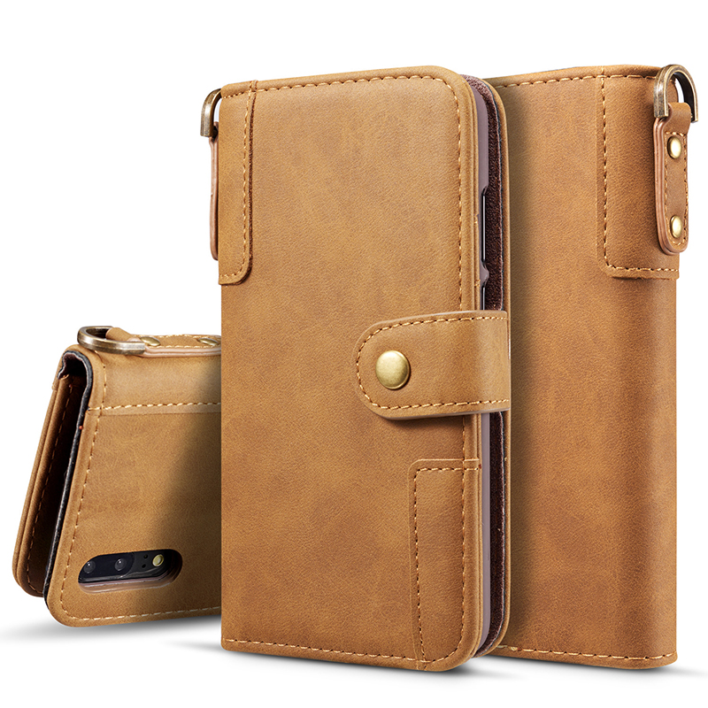 Кожаный чехол-книжка Billfold для Huawei P20 (Коричневый)