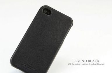 Фото Кожаная накладка SGP (4 цвета) для iPhone 4 (legend black) на vchehle.ua
