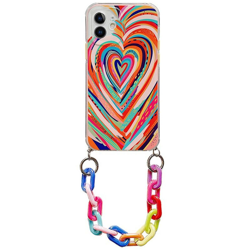 

TPU+PC чехол Colorific с подвесной цепью для Apple iPhone 12 mini (5.4") (Hearts) 1186809