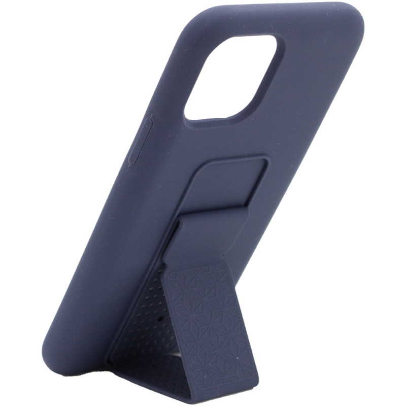 Фото Чехол Silicone Case Hand Holder для Apple iPhone 11 Pro (5.8") (Темно-синий / Midnight blue) на vchehle.ua