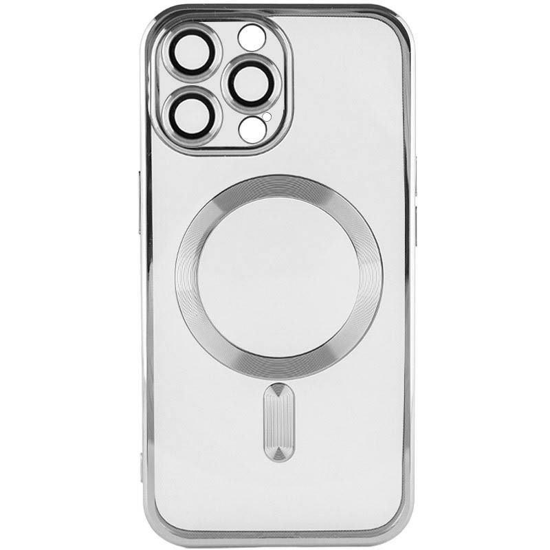 Фото TPU чехол Fibra Chrome with Magnetic safe для Apple iPhone 16 Pro Max (6.9") (Silver) на vchehle.ua