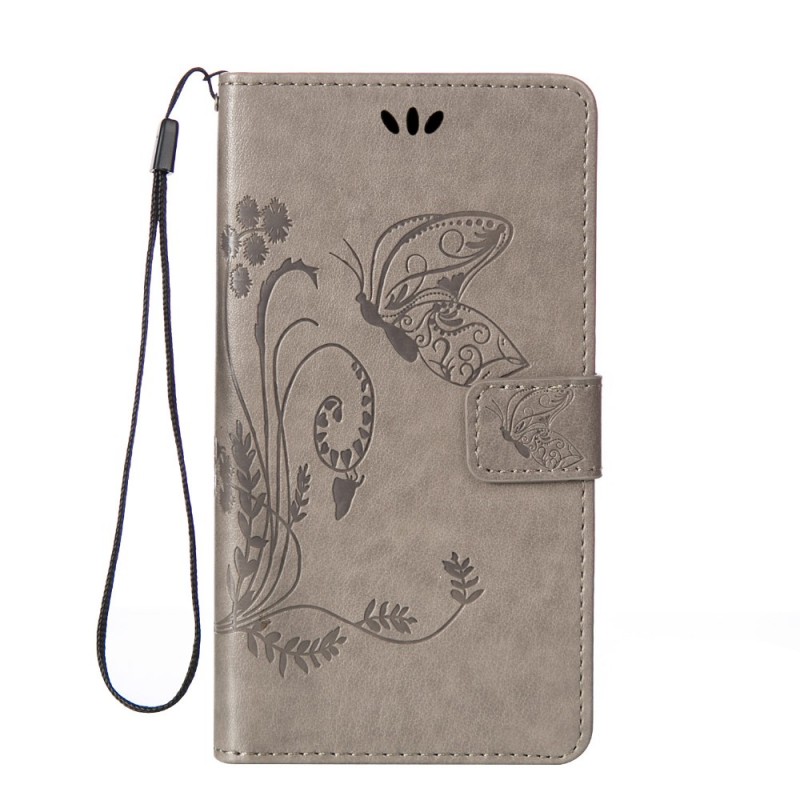 Кожаный чехол (книжка) Four-leaf Clover с визитницей для Samsung J510F Galaxy J5 (2016) (Серый)