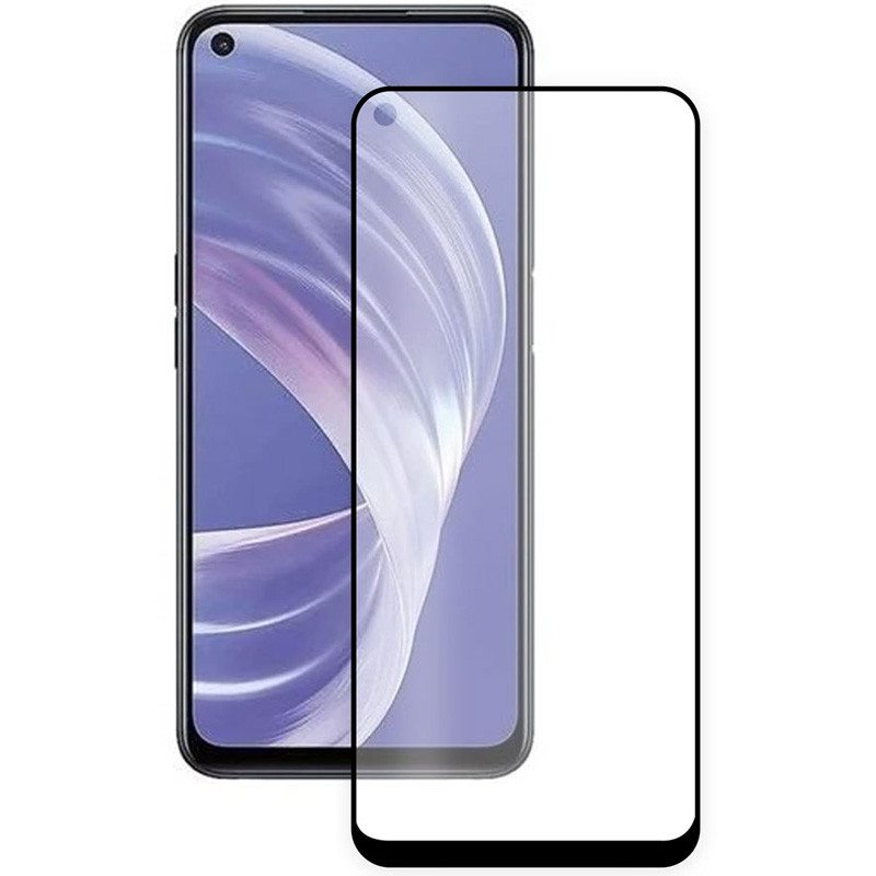 Захисне скло 2.5D CP + (full glue) на Oppo A74 4G / Realme 8 / 8 Pro