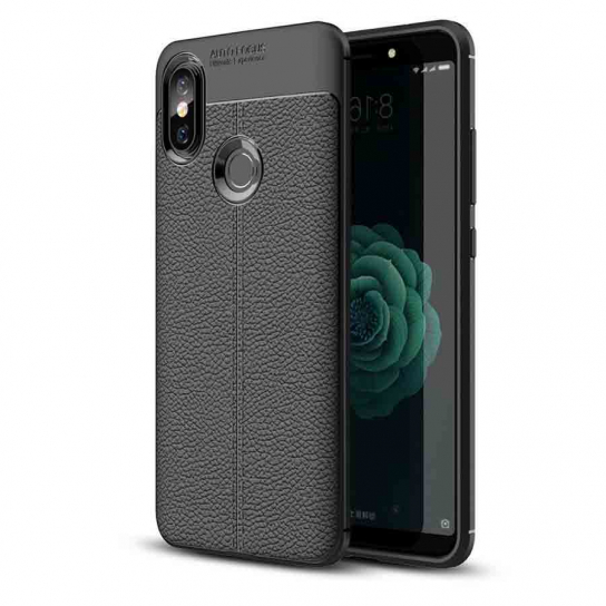 

TPU чехол фактурный (с имитацией кожи) для Xiaomi Redmi Note 6 Pro (Черный) 666166