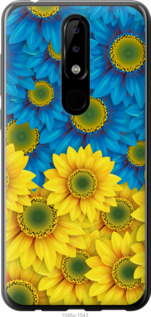 Чохол Жовто-блакитні квіти на Nokia 5.1 Plus