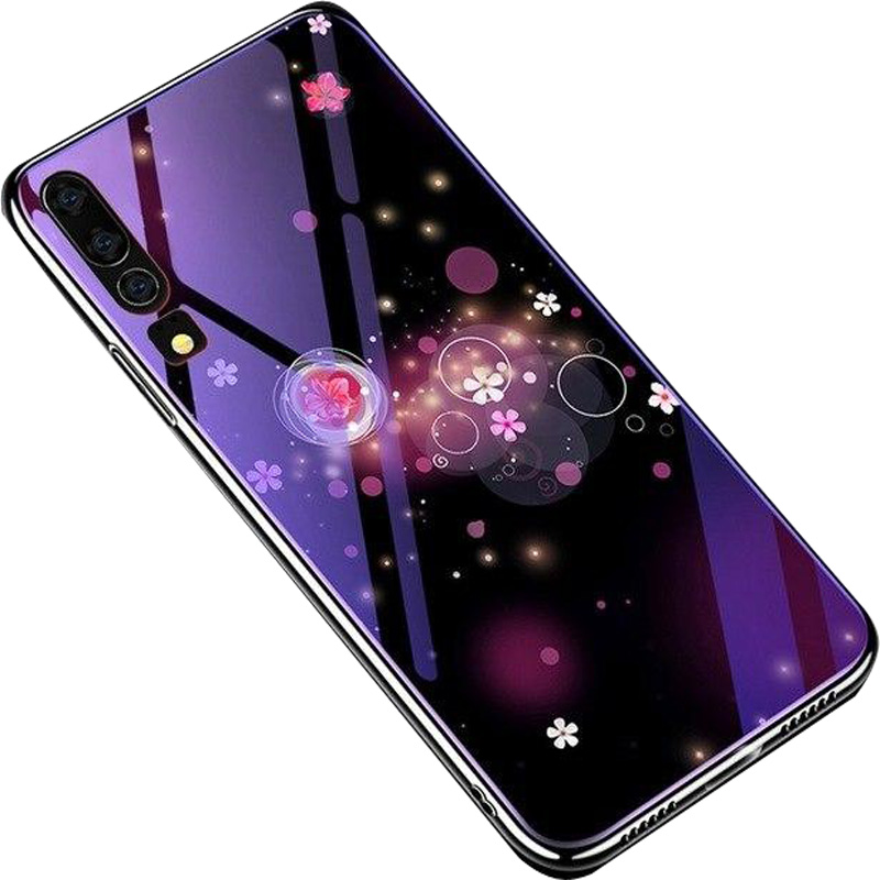 

TPU + Glass чохол Fantasy з глянцевими торцями на Huawei P30 (Пузырьки и цветы) 700170