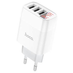 МЗП Hoco C93A Easy charge 3-port digital display charger