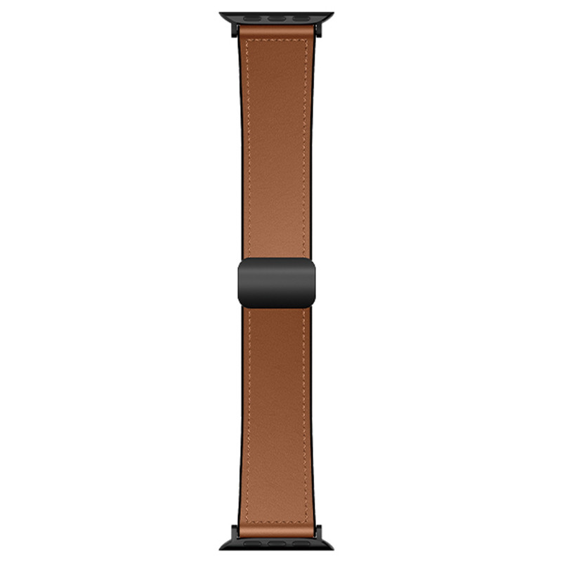 Ремешок Hoco WA34 Basic magnetic buckle silicone leather strap для Apple watch 44/45/46/49mm (Brown)
