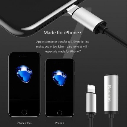 Купить Переходник Baseus Fluency Apple Connector To 3.5mm Adapter Cable (Серебряный / Черный) на vchehle.ua