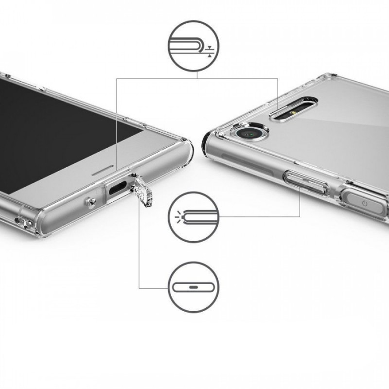 Фото Бронированный противоударный TPU+PC чехол Ringke Fusion для Sony Xperia XZ1 Compact в магазине vchehle.ua