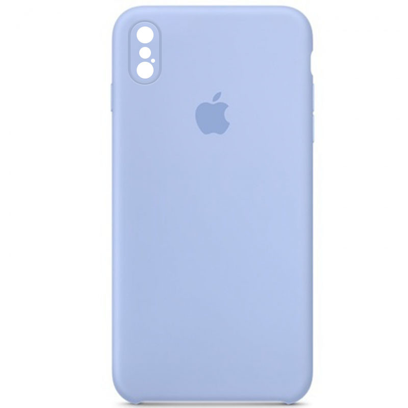 Чохол Silicone Case Square Full Camera Protective (AA) на Apple iPhone XS / X (5.8") (Блакитний / Lilac Blue)