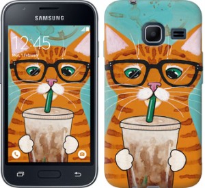 Чехол Зеленоглазый кот в очках для Samsung Galaxy J1 Mini J105H