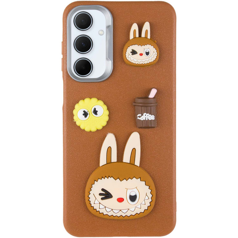 Фото Чехол TPU Leather Toys для Samsung Galaxy A26 5G (Labubu / Brown) на vchehle.ua