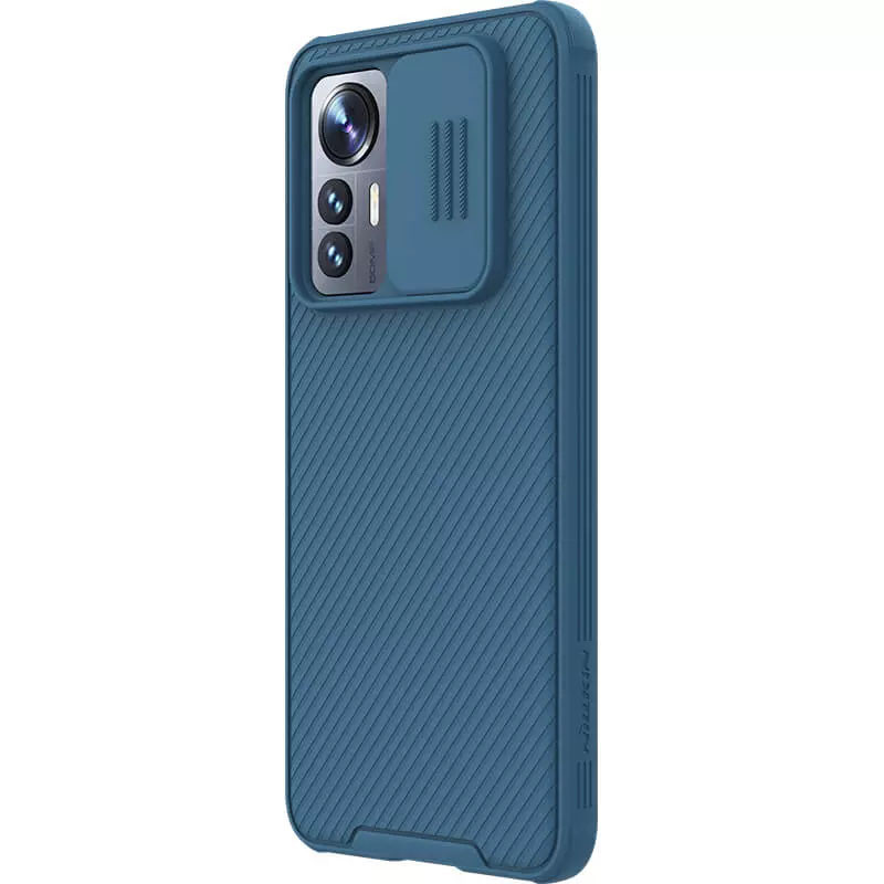 Карбоновая накладка Nillkin Camshield (шторка на камеру) для Xiaomi 12 Lite (Синий / Blue) в магазине vchehle.ua