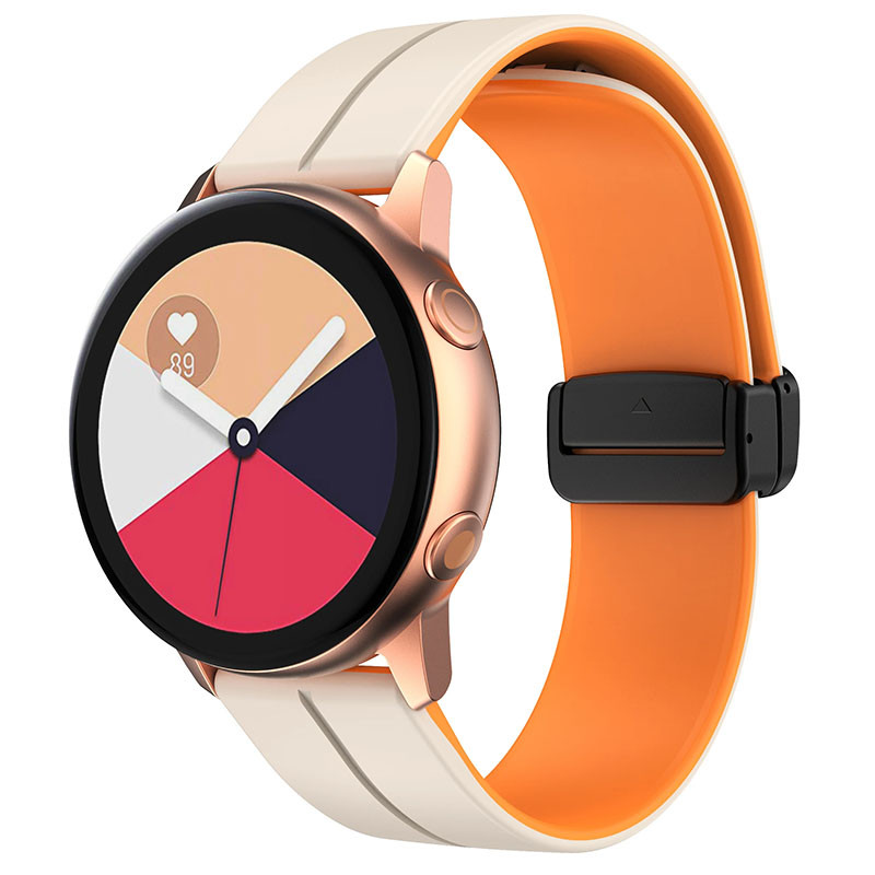 Силіконовий ремінець Classy для Smart Watch 20mm (White / Orange)