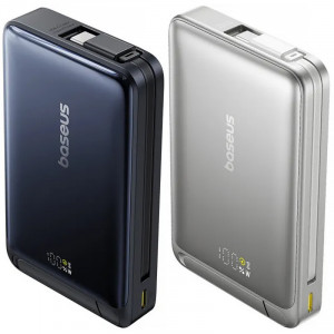 Портативний ЗП Power Bank Baseus Qi2 Kickstand OS with Cable 45W з БЗУ 10000 mAh (P10078800)