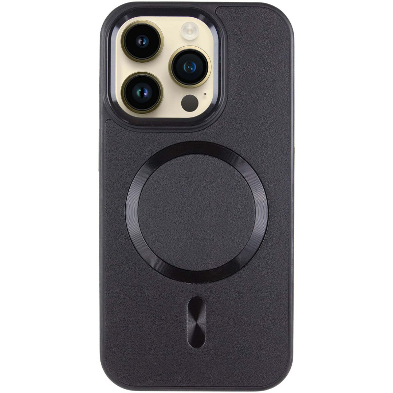 Фото Кожаный чехол SnapCase with Magnetic Safe для Apple iPhone 15 Pro (6.1") (Black) на vchehle.ua