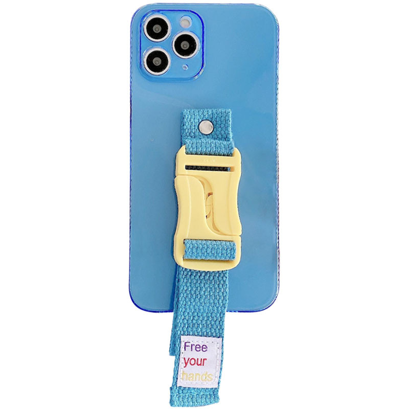Чехол Handfree с цветным ремешком для Apple iPhone 11 Pro (5.8") (Синий)