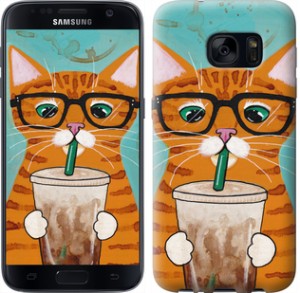 Чехол Зеленоглазый кот в очках для Samsung Galaxy S7 G930F