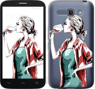 

Чехол Девушка с бокалом для Alcatel One Touch POP C9 841922