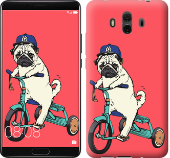 

Чохол Мопс на велосипеді на Huawei Mate 10 642850