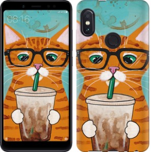 Чехол Зеленоглазый кот в очках для Xiaomi Redmi Note 5 Pro