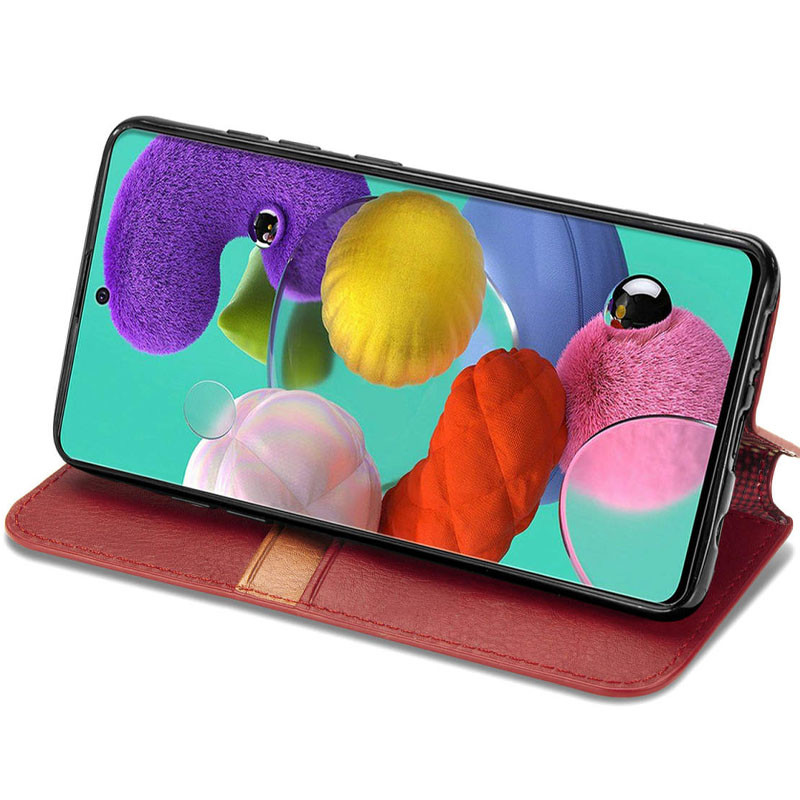 Шкіряний чохол-книжка GETMAN Cubic (PU) на Xiaomi Redmi 9C (Червоний) в магазині vchehle.ua