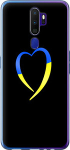 Чехол Жёлто-голубое сердце для Oppo A5 2020
