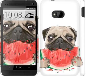 

Чохол Мопс і кавун на HTC One M7 843524