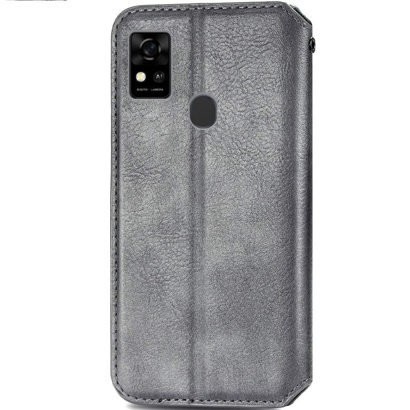 Фото Шкіряний чохол-книжка GETMAN Cubic (PU) на ZTE Blade A31 (Сірий) на vchehle.ua