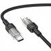 Фото Дата кабель Hoco U129 Spirit Transparent Type-C to Lightning 27W (1.2m) (Black) на vchehle.ua