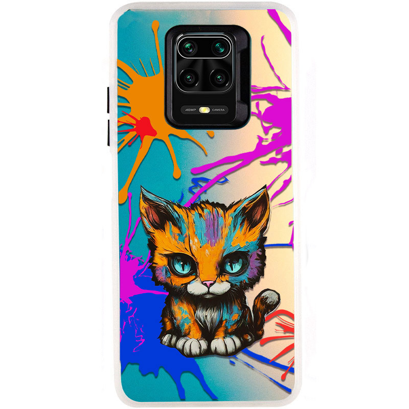 TPU+PC чохол TakiTaki Graffiti magic glow на Xiaomi Redmi Note 9s / Note 9 Pro / Note 9 Pro Max (Dark cat / Pink / Purple)