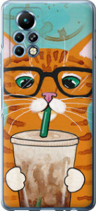 Чехол Зеленоглазый кот в очках для Infinix Note 11 Pro