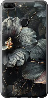 Чохол Чорні квіти на Huawei Honor 9 Lite