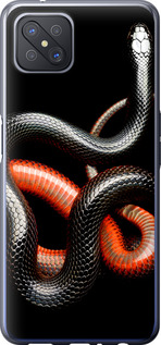 

Чохол Червоно-чорна змія на чорному тлі на Oppo A92S 1685230