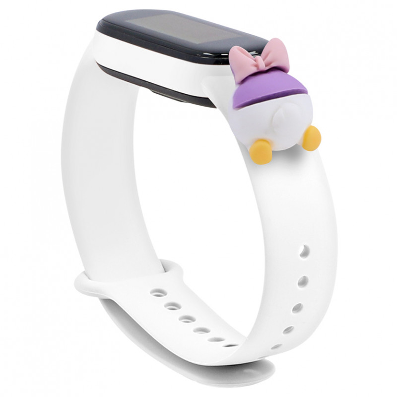 Силиконовый ремешок Cartoon Face для Xiaomi Mi Band 5 / 6 (Белый / Поночка)