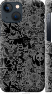 Чехол Чёрно-серый стикер бомбинг для iPhone 13 Mini