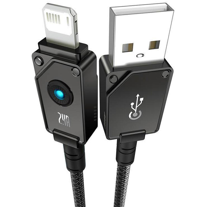 Дата кабель Baseus Unbreakable Series Fast Charging USB to Lightning 2.4A 1m (P10355802111-0) (Black) в магазині vchehle.ua