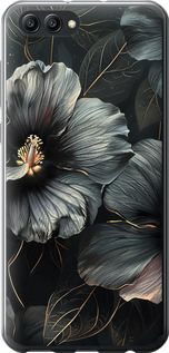 Чехол Черные цветы для Huawei Honor V10 / View 10