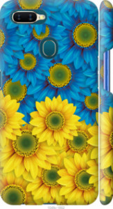 Чехол Жёлто-голубые цветы для Oppo A12