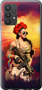 Чехол Украинка с оружием для Samsung Galaxy A32 A325F
