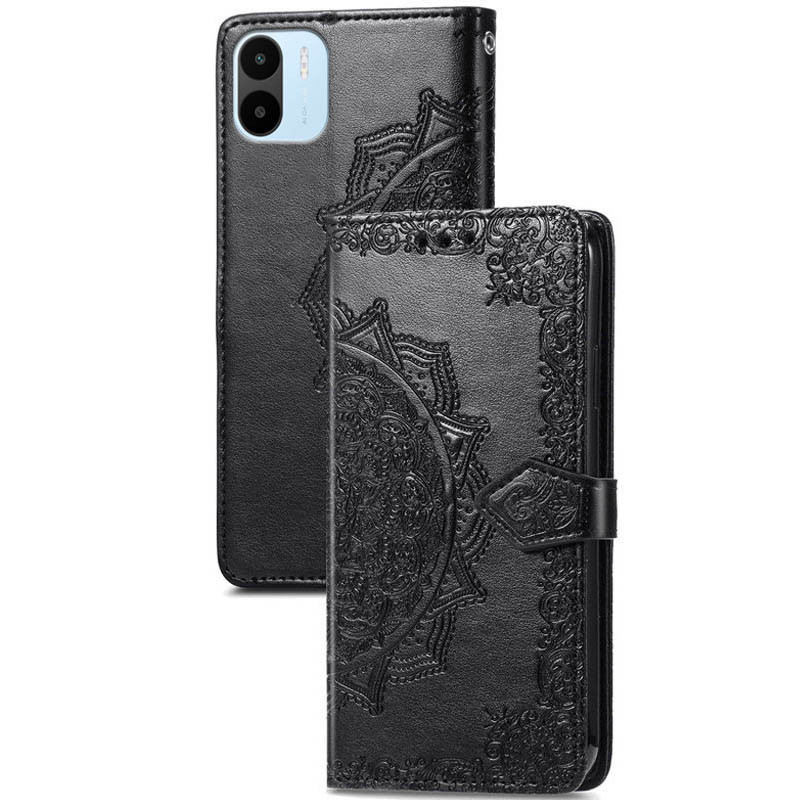 Купити Шкіряний чохол-книжка Art Case з візитницею на Xiaomi Redmi A1 / A2 (Чорний) на vchehle.ua