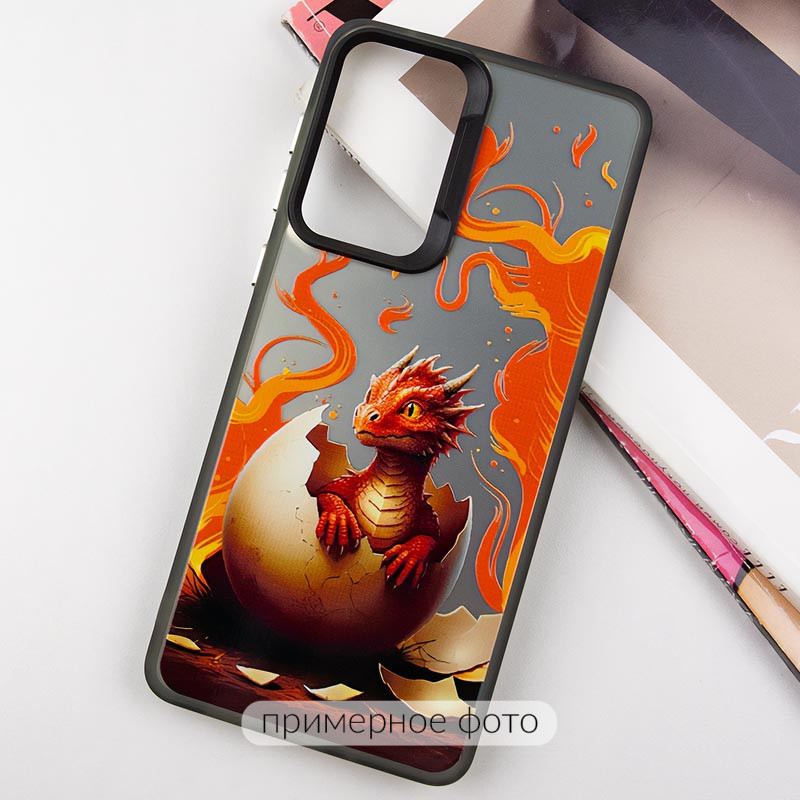 Фото TPU+PC чехол TakiTaki Fantasy magic glow для Apple iPhone 13 Pro (6.1") (Fire dragon - Black) в магазине vchehle.ua