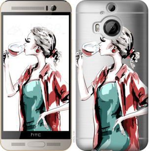 

Чохол Дівчина з келихом на HTC One M9 Plus 841427