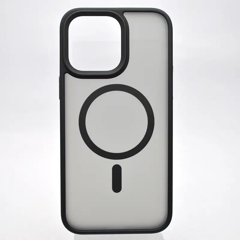 Фото TPU+PC чохол Metal Buttons with Magnetic Safe на Apple iPhone 14 Pro Max (6.7") (Чорний) в маназині vchehle.ua