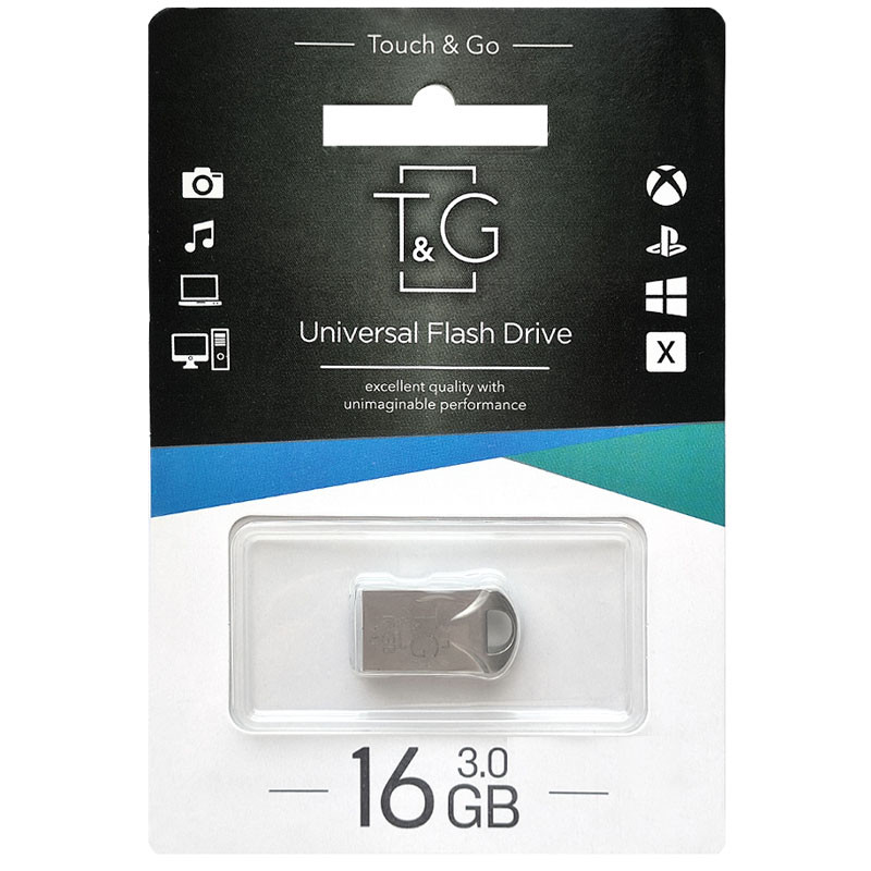 Флеш-драйв USB 3.0 Flash Drive T&G 106 Metal Series 16GB (Срібний)