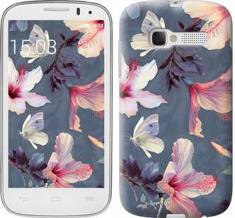 

Чехол Нарисованные цветы для Alcatel One Touch Pop C5 5036D 596489