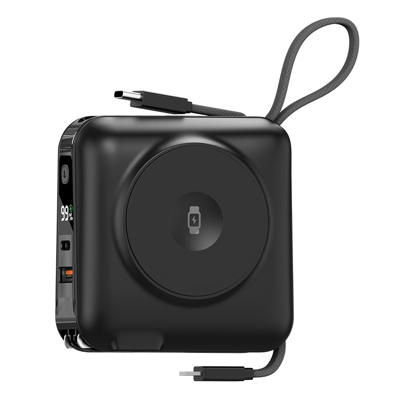 Портативний ЗП Power Bank WIWU Wi-P051 6 in 1 PD45W з БЗП+iWatch 15000 mAh (Black)