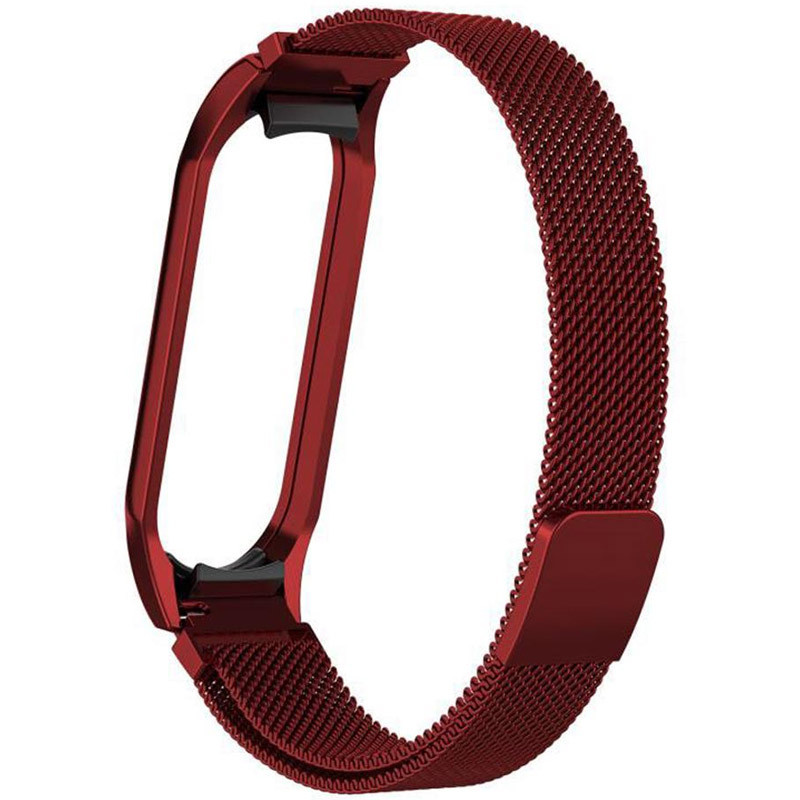 Ремінець Milanese Loop Design для Xiaomi Mi Band 5/6 (Червоний)